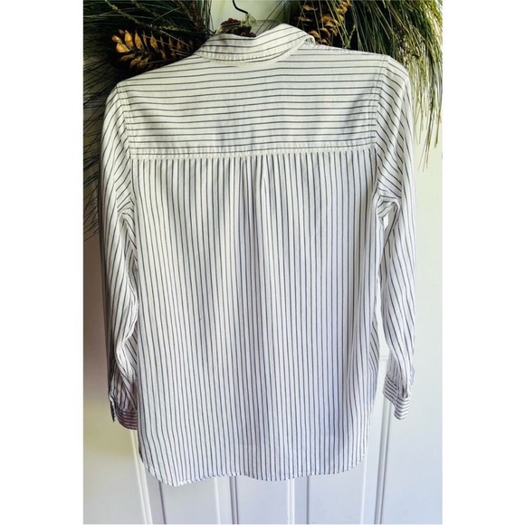 Madewell long sleeve tunic shirt in dalton stripe stripe button up size small - Picture 4 of 15